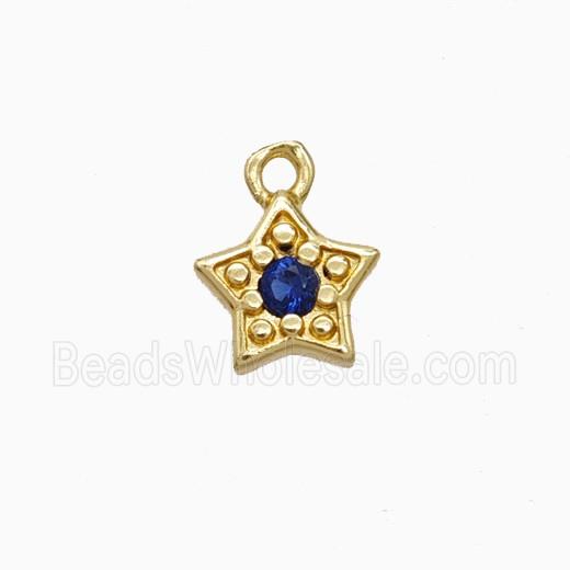 Copper Star Pendant Pave Zirconia Gold Plated