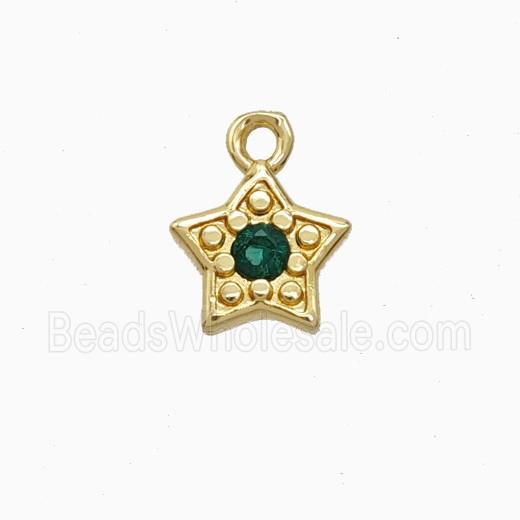 Copper Star Pendant Pave Zirconia Gold Plated