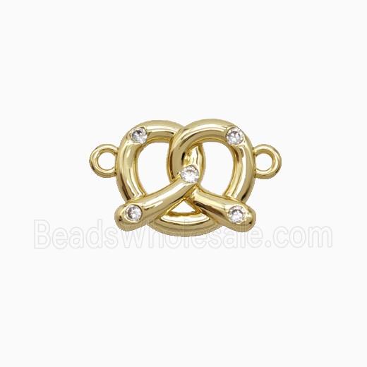 Copper Heart Pendant Pave Zirconia Gold Plated