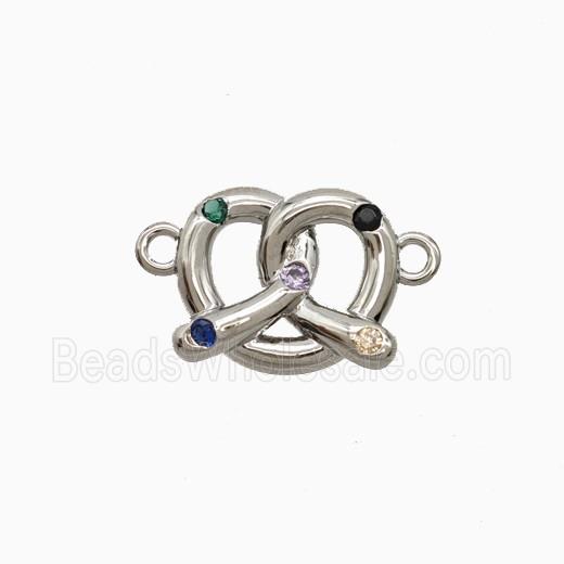 Copper Heart Pendant Pave Zirconia Platinum Plated