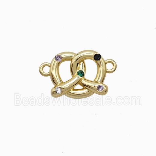 Copper Heart Pendant Pave Zirconia Gold Plated