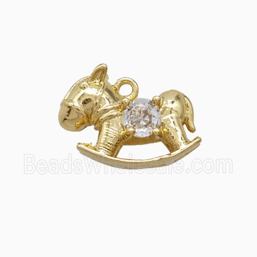 Copper Trojanhorse Pendant Pave Zirconia Gold Plated