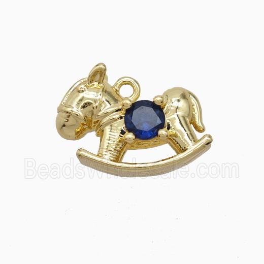 Copper Trojanhorse Pendant Pave Zirconia Gold Plated