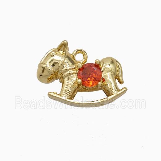 Copper Trojanhorse Pendant Pave Zirconia Gold Plated