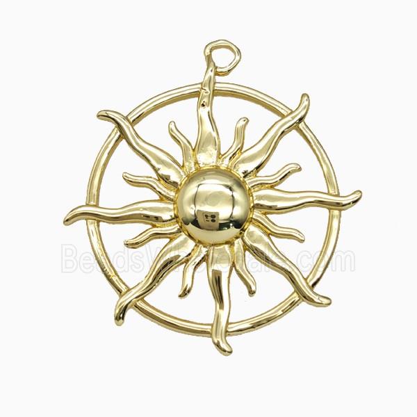 Copper Sun Pendant Gold Plated