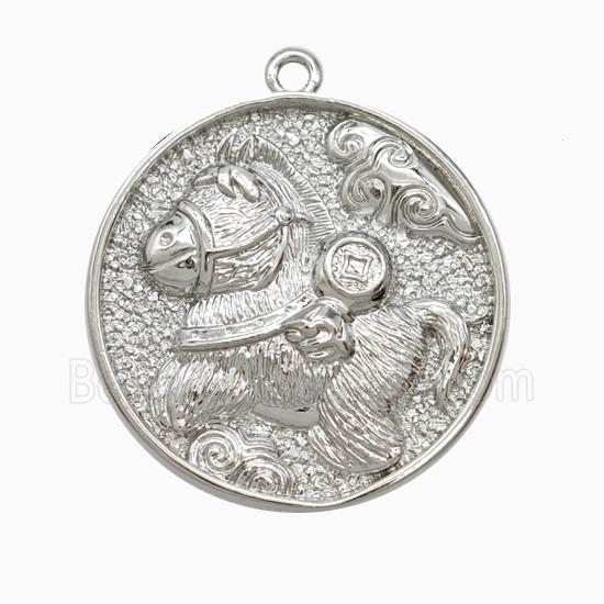 Copper Horse Pendant Platinum Plated