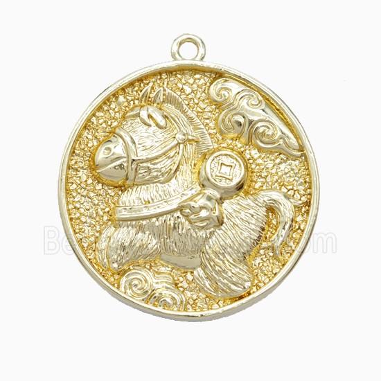 Copper Horse Pendant Gold Plated