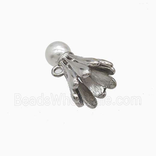 Copper Badminton Pendant Pave Resin Sports Platinum Plated