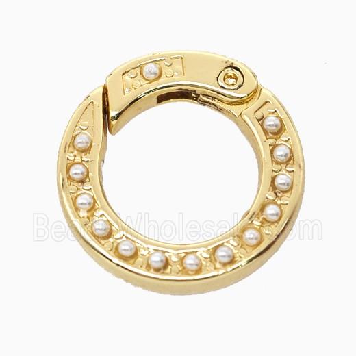 Copper Carabiner Clasp Pave Resin Gold Plated