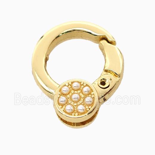 Copper Carabiner Clasp Pave Resin Gold Plated