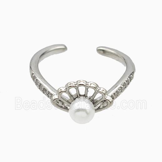 Copper Rings Pave Resin Platinum Plated