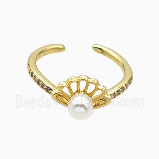 Copper Rings Pave Resin Gold Plated