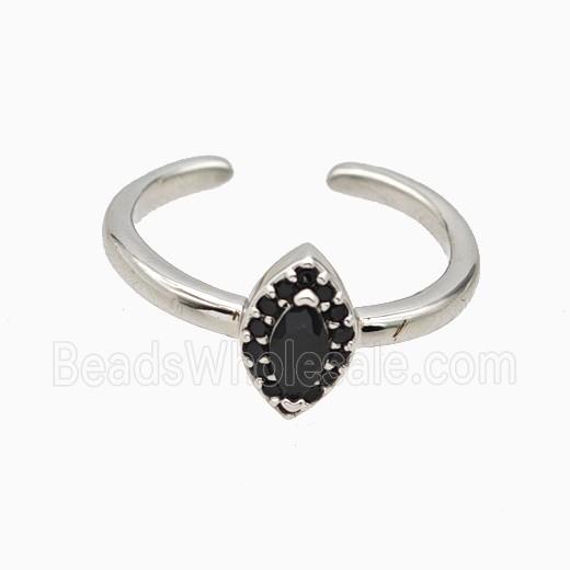 Copper Eye Rings Pave Zirconia Crystal Glass Platinum Plated
