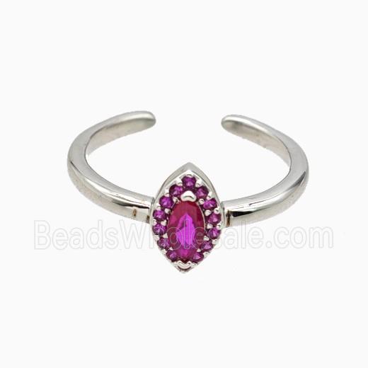 Copper Eye Rings Pave Zirconia Crystal Glass Platinum Plated