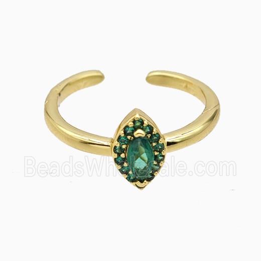 Copper Eye Rings Pave Zirconia Crystal Glass Gold Plated