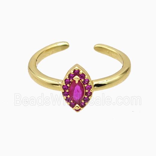 Copper Eye Rings Pave Zirconia Crystal Glass Gold Plated