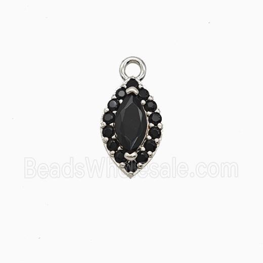 Copper Eye Pendant Pave Zirconia Crystal Glass Platinum Plated