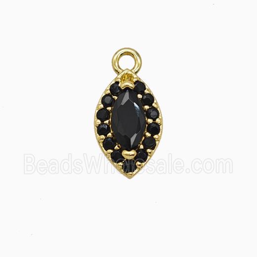Copper Eye Pendant Pave Zirconia Crystal Glass Gold Plated