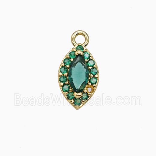 Copper Eye Pendant Pave Zirconia Crystal Glass Gold Plated