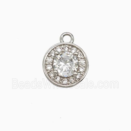 Copper Sun Pendant Pave Zirconia Crystal Glass Platinum Plated