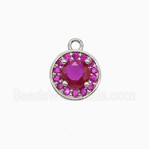Copper Sun Pendant Pave Zirconia Crystal Glass Platinum Plated