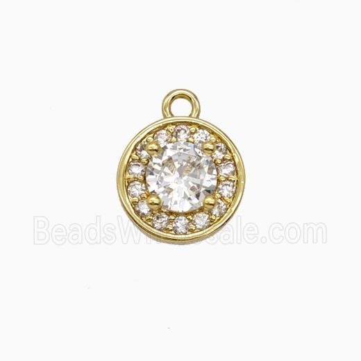Copper Sun Pendant Pave Zirconia Crystal Glass Gold Plated
