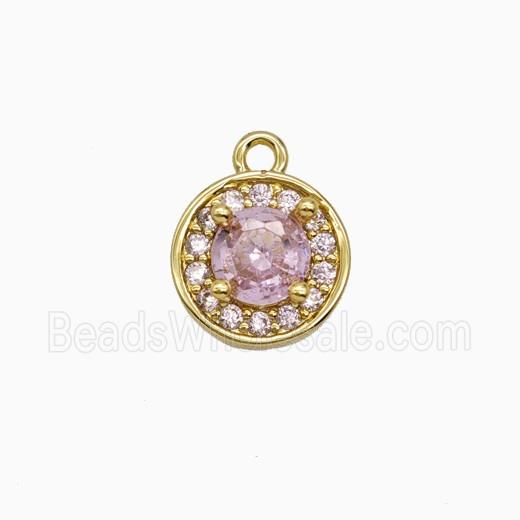 Copper Sun Pendant Pave Zirconia Crystal Glass Gold Plated
