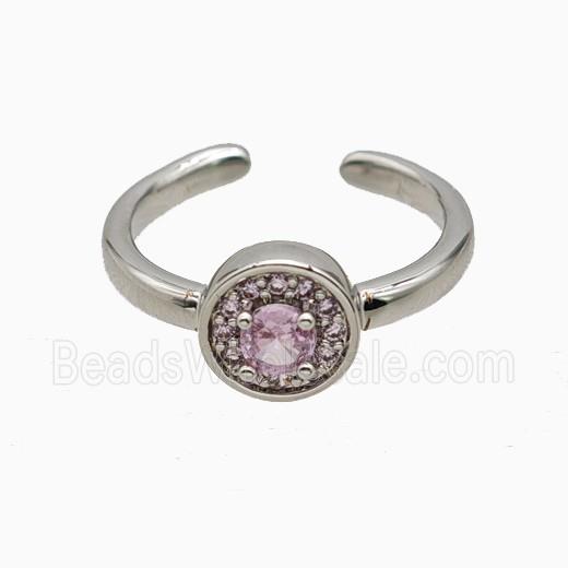 Copper Rings Pave Zirconia Crystal Glass Platinum Plated