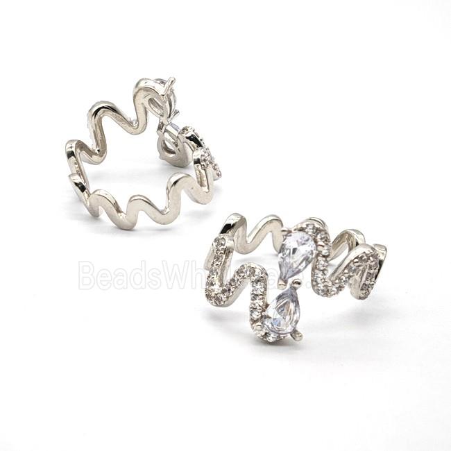 Copper Rings Pave Zirconia Platinum Plated