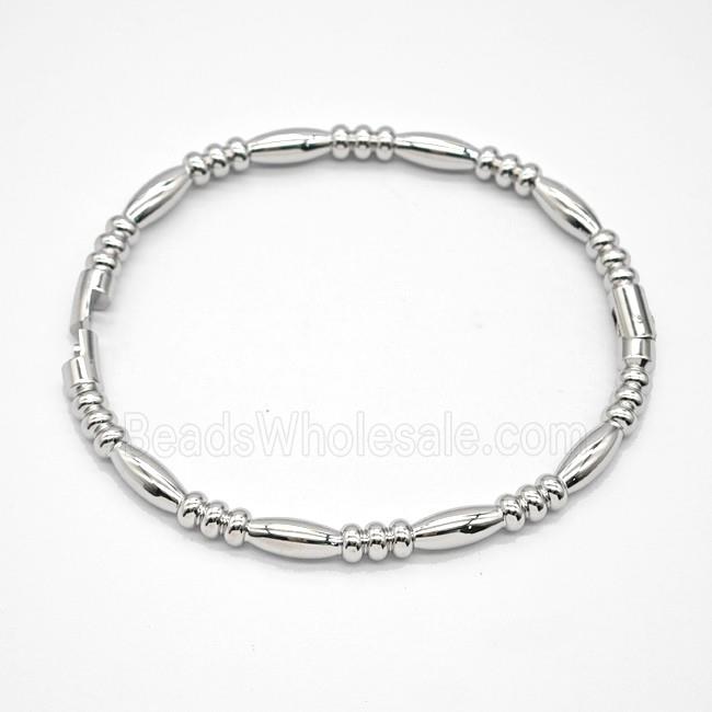 Copper Bracelet Stretchy Platinum Plated