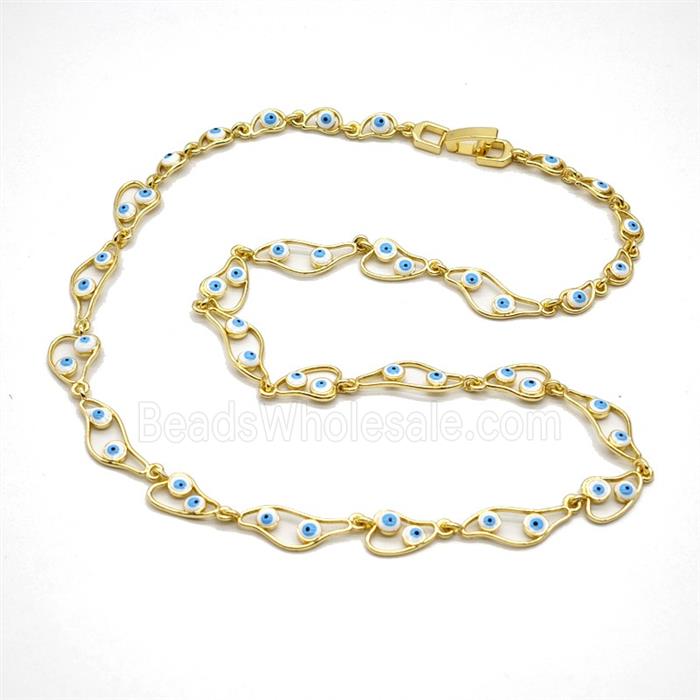 Copper Necklace With Evil Eye Gold Plated