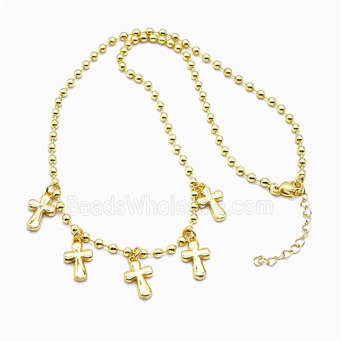 Copper Cross Necklace Gold Plated