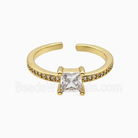 Copper Ring Pave Zirconia 18K Gold Plated