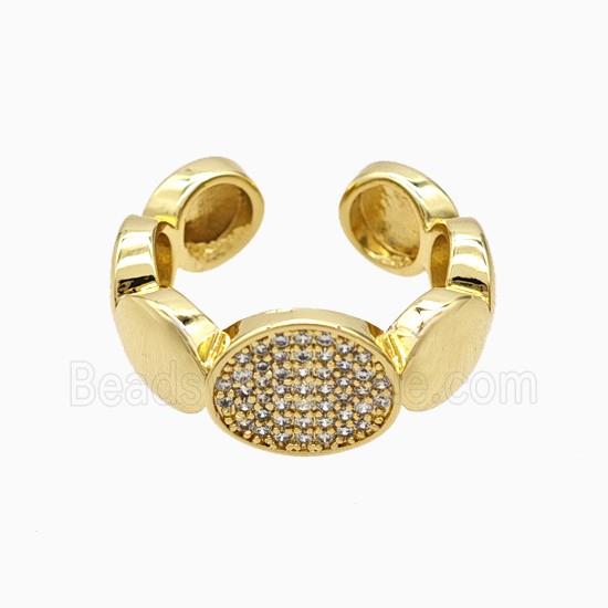 Copper Ring Pave Zirconia 18K Gold Plated