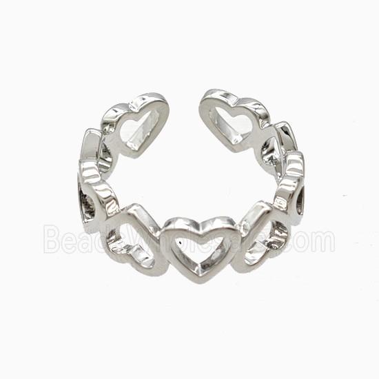 Copper Heart Rings Platinum Plated