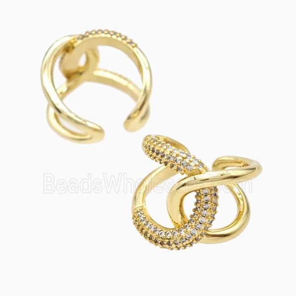 Copper Rings Pave Zirconia 18K Gold Plated