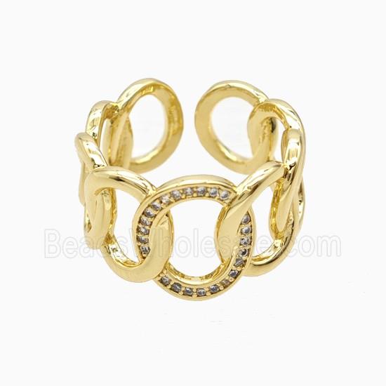 Copper Rings Pave Zirconia 18K Gold Plated