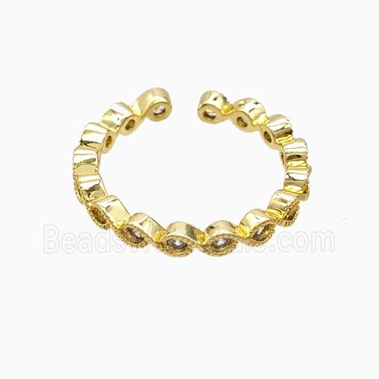 Copper Rings Pave Zirconia 18K Gold Plated