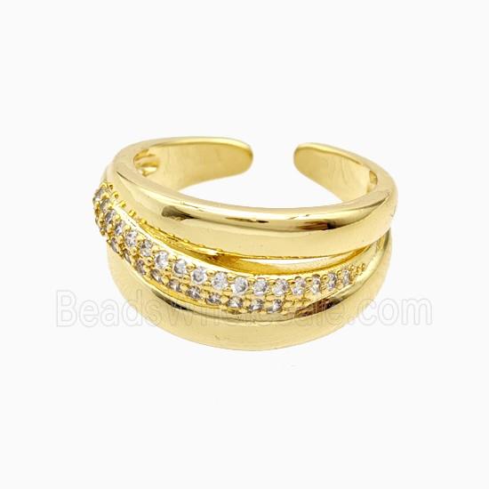Copper Rings Pave Zirconia 18K Gold Plated