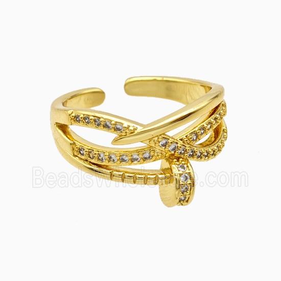 Copper Rings Pave Zirconia 18K Gold Plated