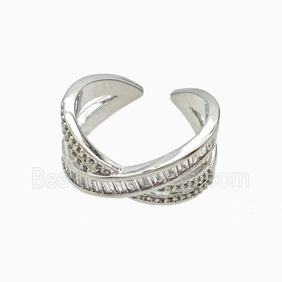 Copper Rings Pave Zirconia Platinum Plated