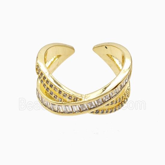 Copper Rings Pave Zirconia 18K Gold Plated