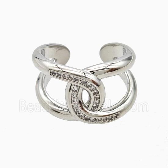 Copper Rings Pave Zirconia Platinum Plated