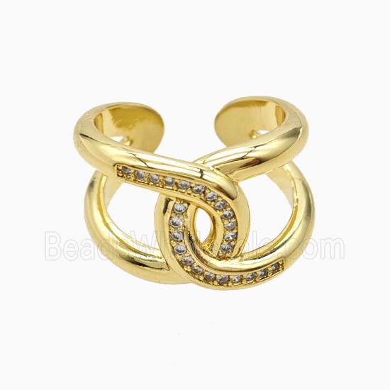 Copper Rings Pave Zirconia 18K Gold Plated