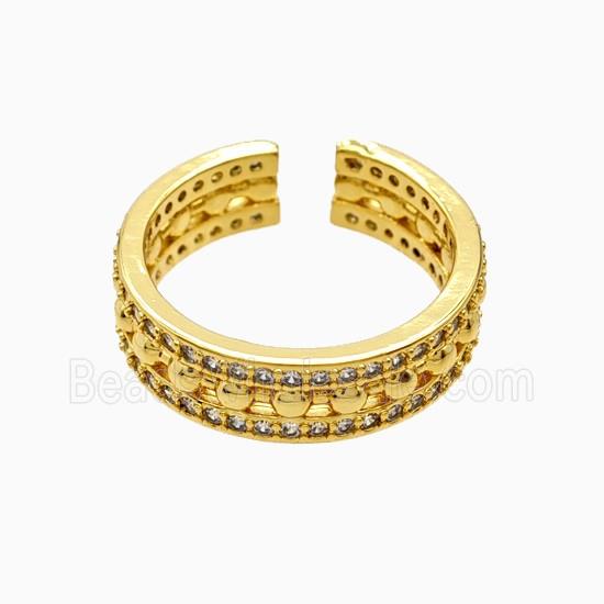 Copper Rings Pave Zirconia 18K Gold Plated