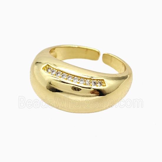 Copper Rings Pave Zirconia 18K Gold Plated