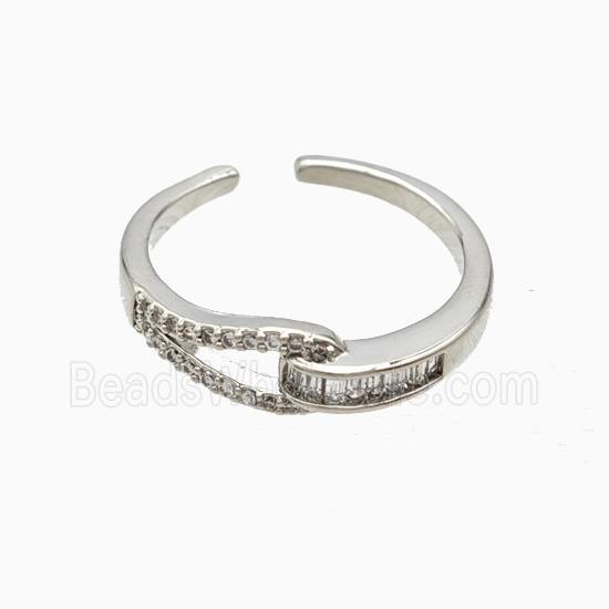 Copper Rings Pave Zirconia Platinum Plated