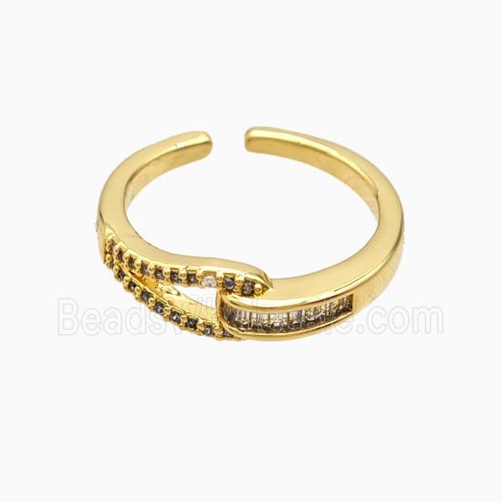 Copper Rings Pave Zirconia 18K Gold Plated