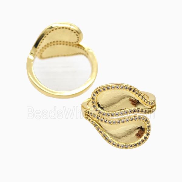 Copper Rings Pave Zirconia 18K Gold Plated