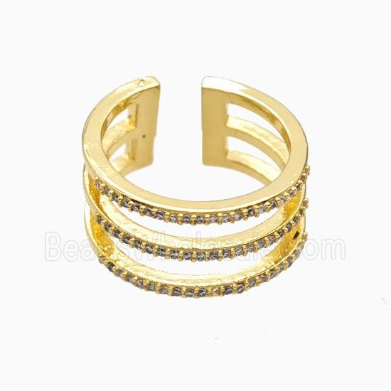 Copper Rings Pave Zirconia 18K Gold Plated